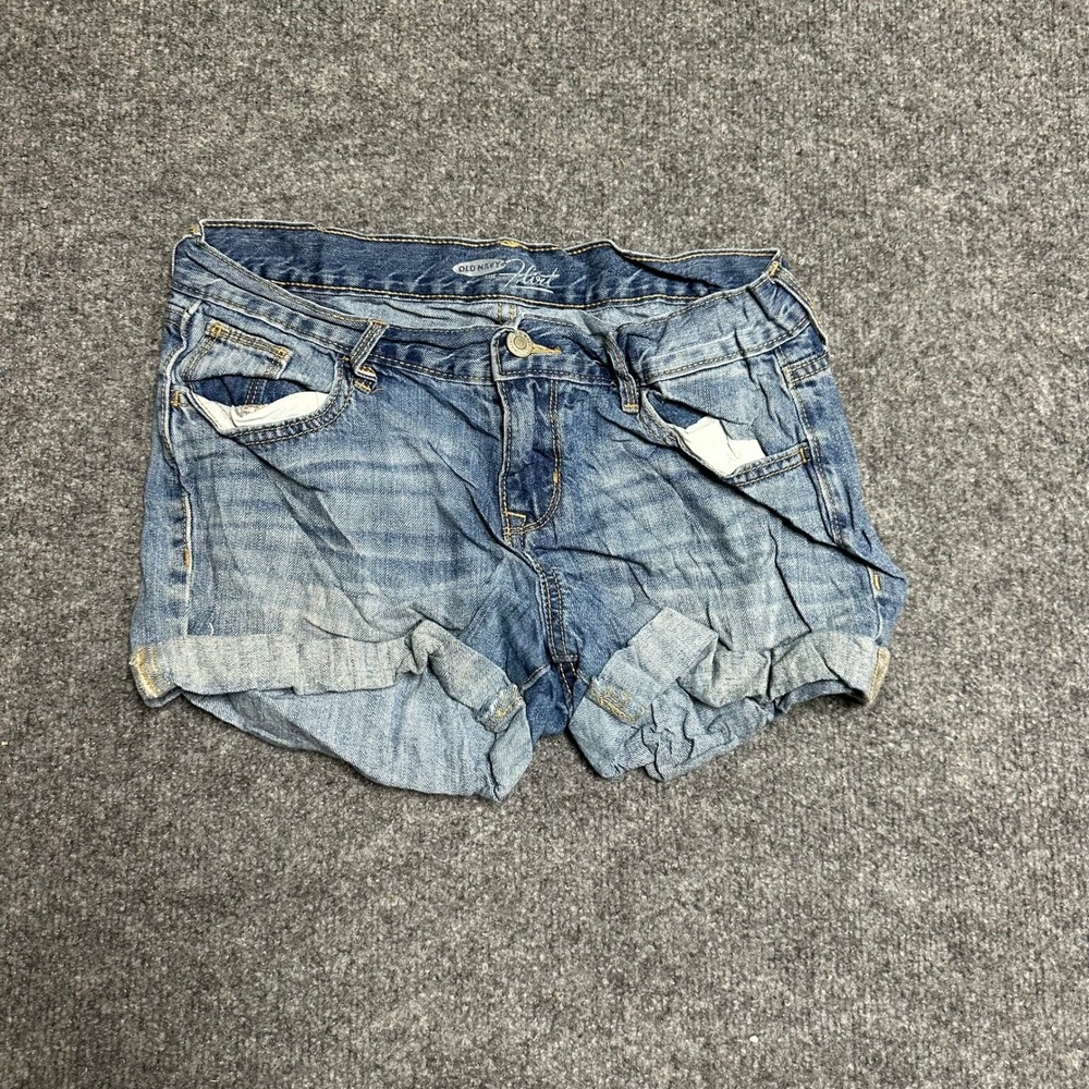 Old Navy Denim Shorts Womens Size 2 Blue The Flirt Cuffed Cotton Jean Short